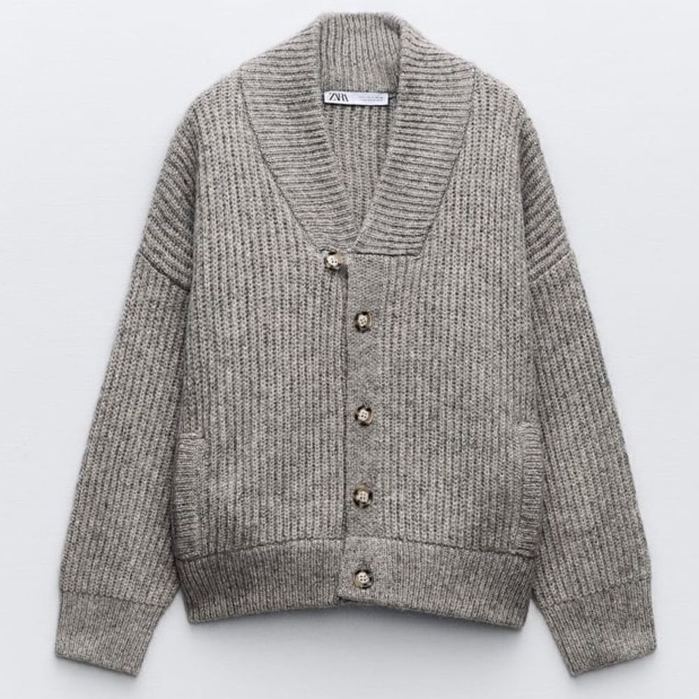 ZARA KNIT BOMBER JACKET - Picture 8 of 9